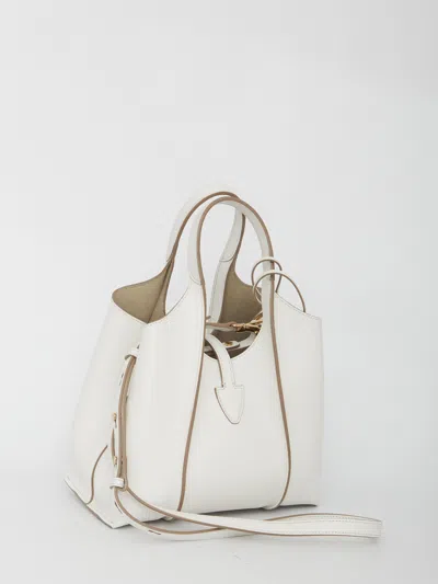 Tod's Borsa Shopping T Timeless In Pelle Mini In White