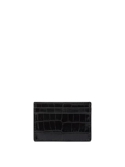 Tom Ford Shiny Printed Croc Exotic Line Oversize In Black