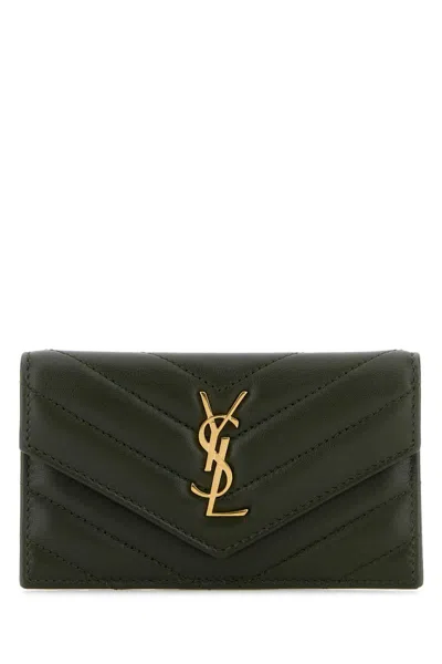 Saint Laurent Bottle Green Cassandre Card Holder