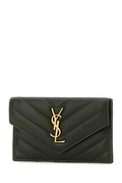 Saint Laurent Bottle Green Cassandre Card Holder