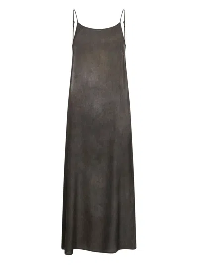 Uma Wang Backless Silk Midi Dress With Adjustable Straps In Black