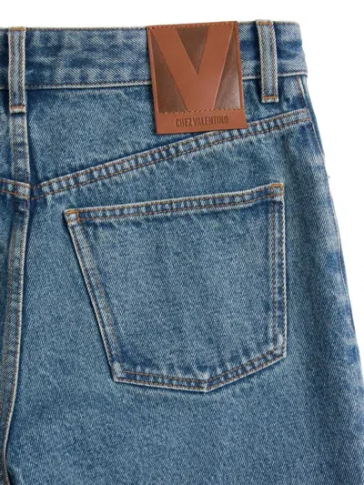 Valentino Five-pocket Denim Trousers Featuring Button Embellishments