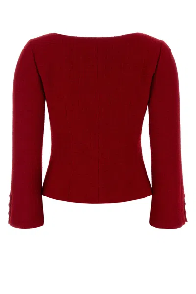 Valentino Red Tweed Virgin Wool Jacket In Red