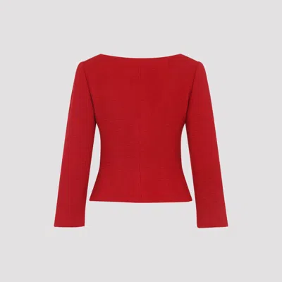 Valentino Red Tweed Virgin Wool Jacket In Red