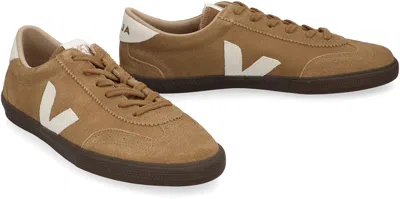 Veja Volley Tent Brown And White Suede Sneakers In Brown
