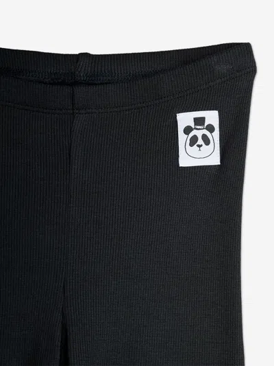 Mini Rodini Girls Ribbed Leggings In Black