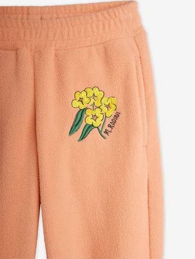 Mini Rodini Girls Embroidered Alpine Flowers Joggers In Orange
