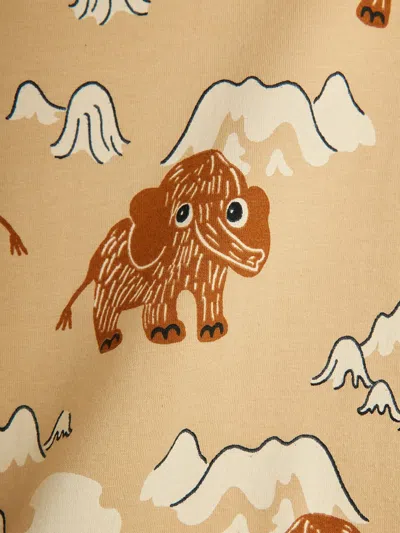 Mini Rodini Kids Mammoth Aop T-shirt In Brown