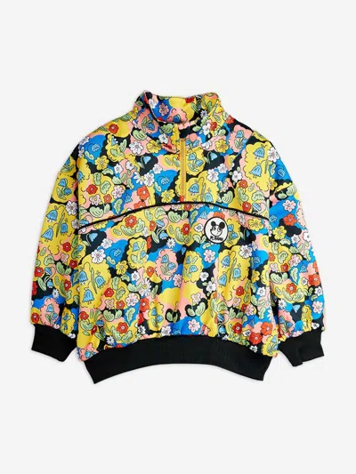 Mini Rodini Girls Ritzratz Patch Half Zip Sweatshirt In Blue