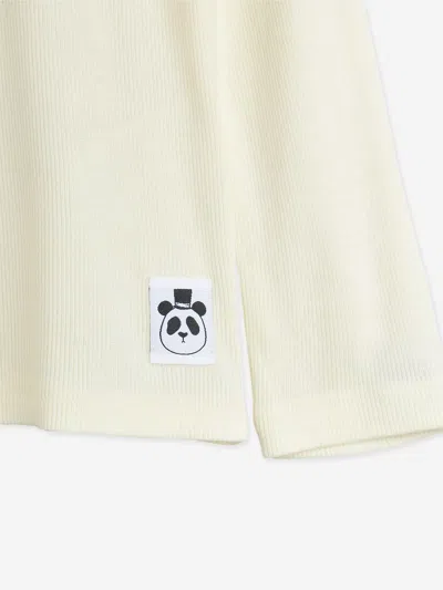 Mini Rodini Girls Ribbed Turtleneck Top In White