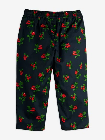 Mini Rodini Girls Lingonberries Aop Trousers In Black