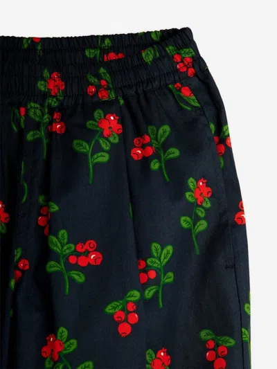 Mini Rodini Girls Lingonberries Aop Trousers In Black