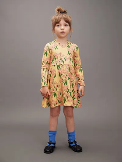 Mini Rodini Girls Alpine Flowers Aop Dress In Pink