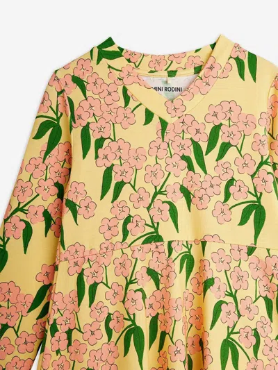 Mini Rodini Girls Alpine Flowers Aop Dress In Pink