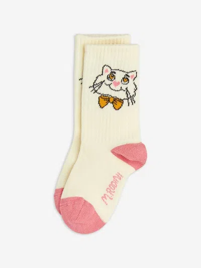 Mini Rodini Kids Cat And Panda 2 Pack Socks Set In Yellow