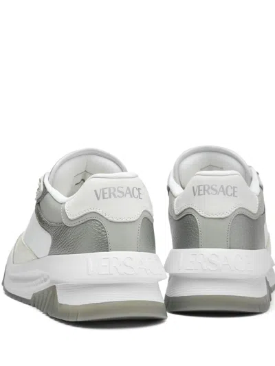 Versace Odyssey Grey Cotton Sneaker In Multi
