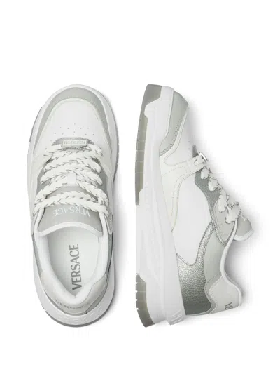 Versace Odyssey Grey Cotton Sneaker In Multi