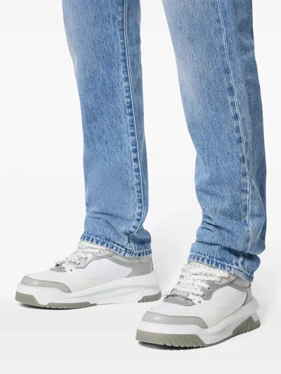 Versace Odyssey Grey Cotton Sneaker In Multi