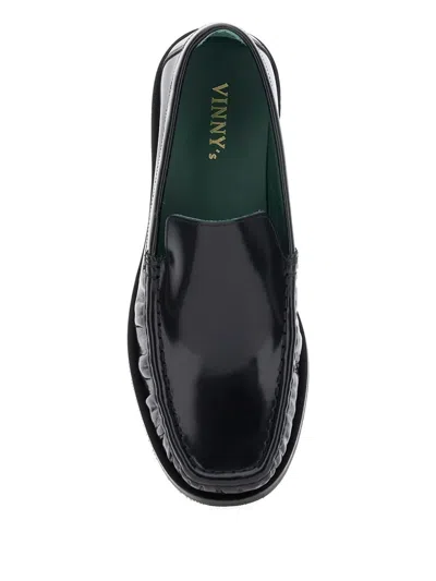 Vinny's Vinnys Black Leather Micahel Moccasins In Multi