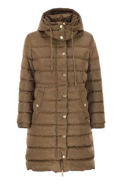 Weekend Max Mara Weekend Maxmara Cerbero Slim Fit Down Jacket In Water Repellent Taffeta In Brown