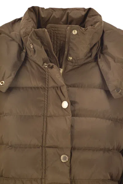 Weekend Max Mara Weekend Maxmara Cerbero Slim Fit Down Jacket In Water Repellent Taffeta In Brown