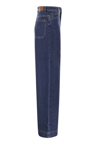 Weekend Max Mara Ciro - Wide Leg Jeans In Cotton Denim In Black