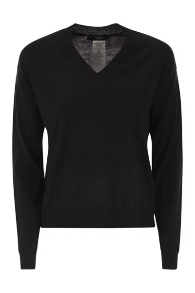 Weekend Max Mara Weekend Maxmara Fiocchi V Neck Jumper In Wool And Cashmere In Brown