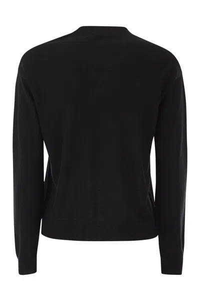Weekend Max Mara Weekend Maxmara Fiocchi V Neck Jumper In Wool And Cashmere In Brown