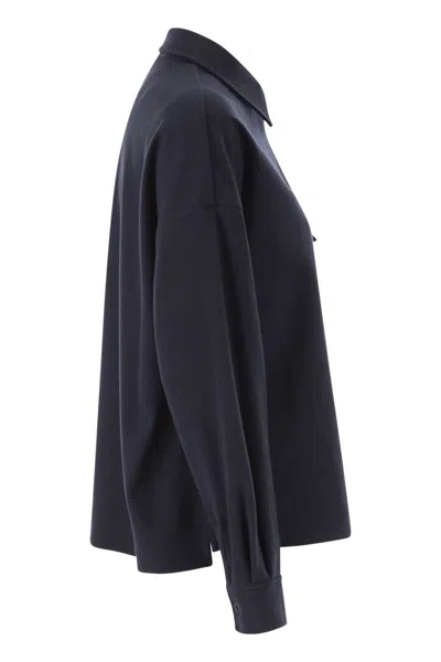 Weekend Max Mara Nancy - Flannel Jersey Jacket In Blue