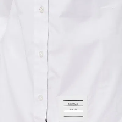 Thom Browne Classic Button-down Shirt With Crisp Collar And Curved Hem In White