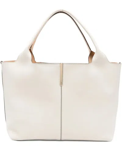 Tod's Medium-small Leather Shopping Bags In White