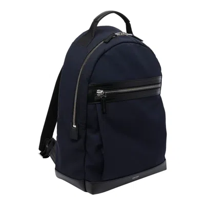 Tom Ford Leather-trimmed Nylon Backpack In Blue