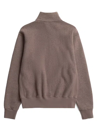 Norse Projects Ketel Relaxed Cotton Wool Half Zip Sweatshirtt In Brown