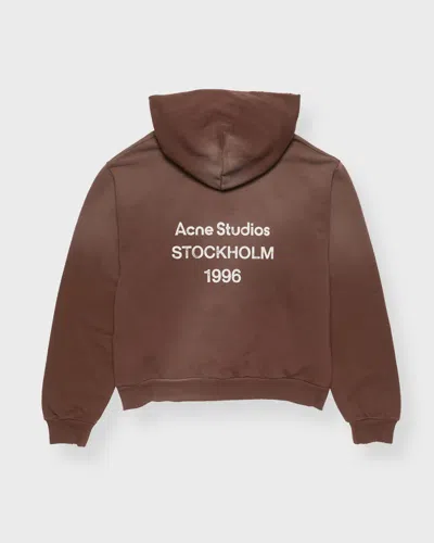 Acne Studios Hoodie Logo In Brown