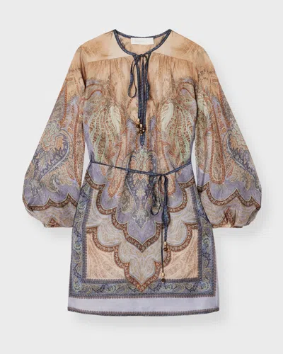 Zimmermann Wanderlust Tapestry Print Blouse In Blue