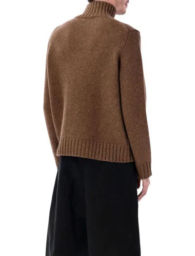 Studio Nicholson Loris Yak And Merino Wool High-neck Knit In Brown