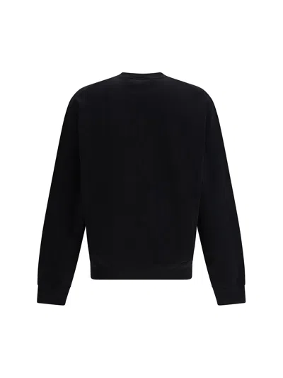 Dsquared2 Sweatshirt With Logo And Velvet Finish In Black