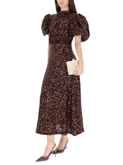 Rotate Birger Christensen Rotate Birgerchristensen Brown Recycled Polyester Dress In Brown