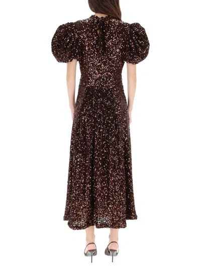 Rotate Birger Christensen Rotate Birgerchristensen Brown Recycled Polyester Dress In Brown