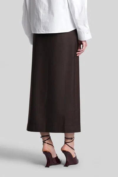 Séfr Pearl Skirt In Brown Polyester In Brown