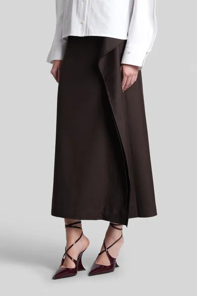 Séfr Pearl Skirt In Brown Polyester In Brown