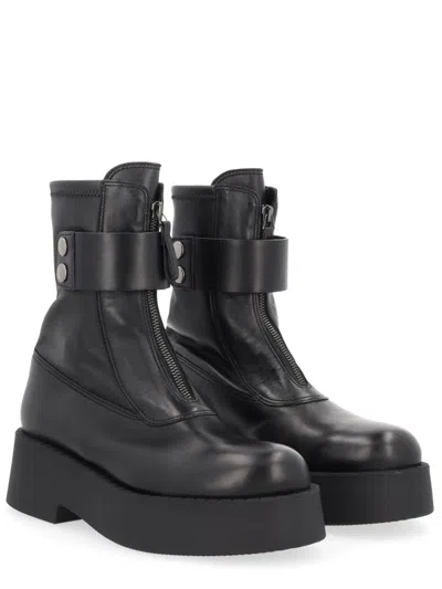 Premiata Leather Boot In Black