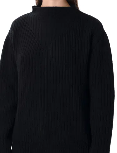 Rick Owens Al Black Heavy Wool Sweater In Multi