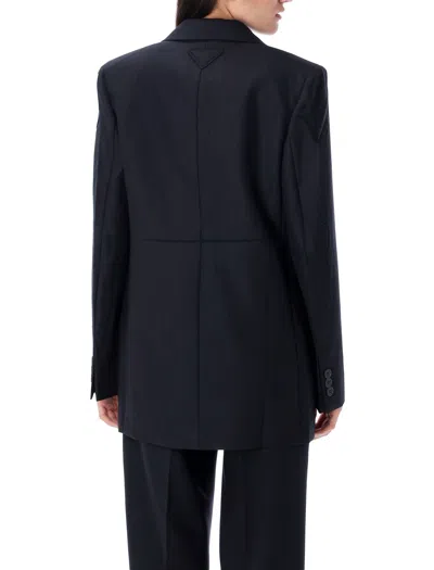 Prada Chevron Wool Blazer In Animal Print