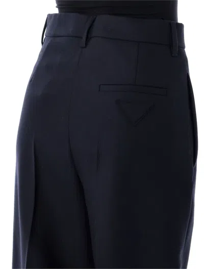 Prada Chevron Wool Pants In Animal Print