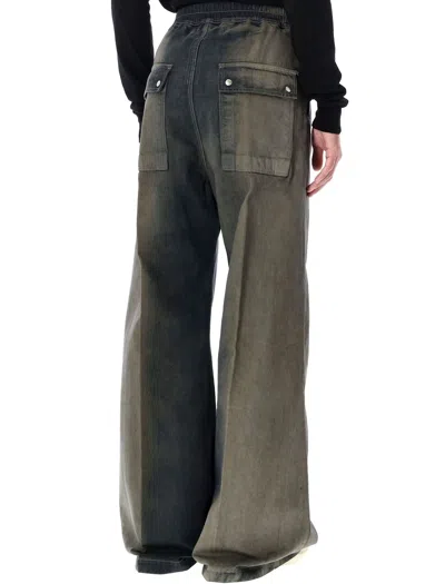 Rick Owens Bela Wide-leg Drawstring Jeans In Gray