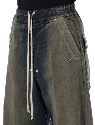 Rick Owens Bela Wide-leg Drawstring Jeans In Gray