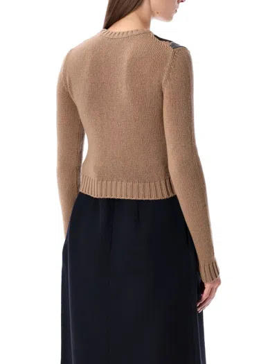 Prada Cashmere Sweater With Argyle Pattern In Brown