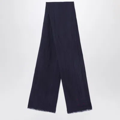 Destin Navy Blue Wool Scarf In Blue