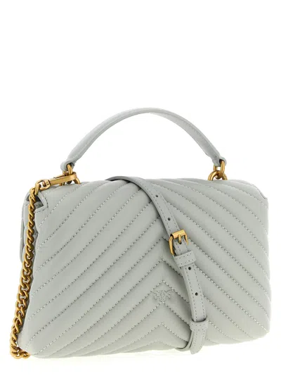 Pinko Mini Lady Love Puff Quilted Tote Bag In Gray